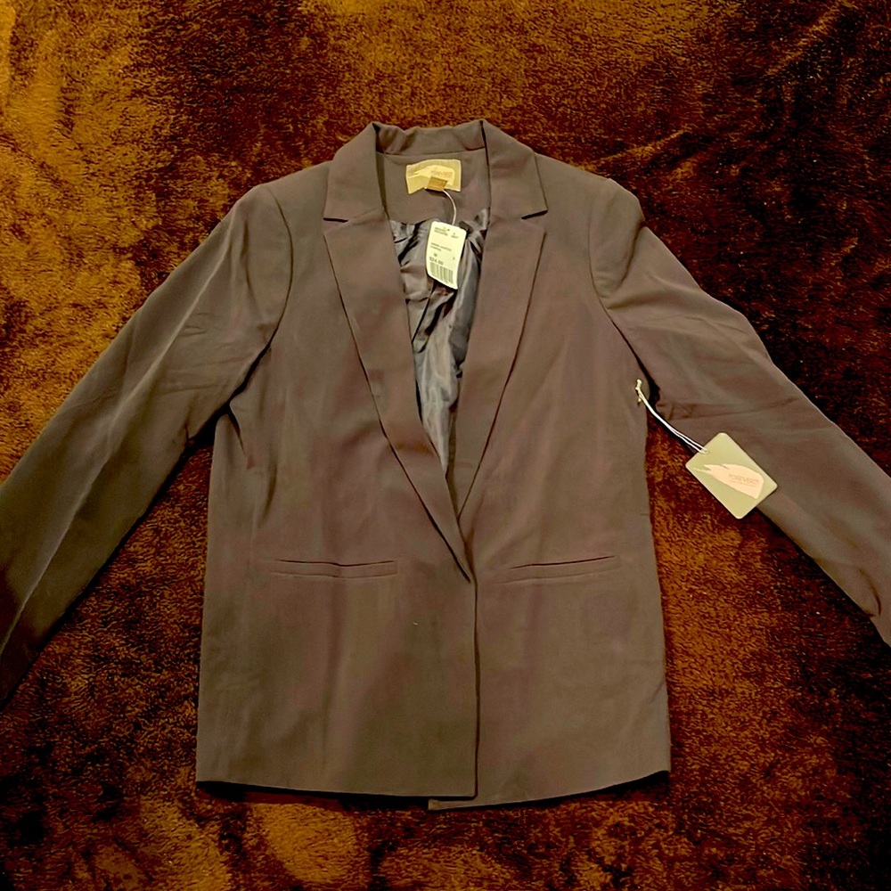 Charcoal grey cotton blazer hip length brand new with tags size medium